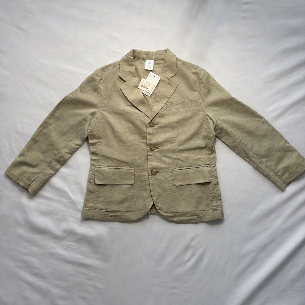NWT J.Crew Crewcuts Boys Linen Cotton Blazer Size 6-7 Large